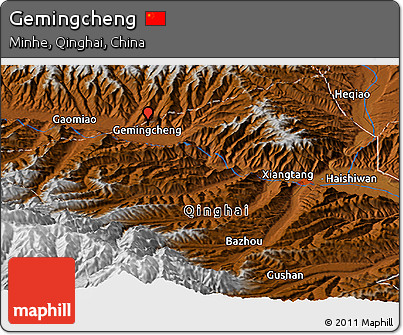 Physical Panoramic Map of Gemingcheng