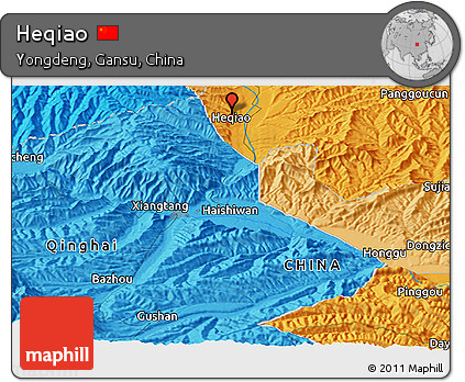 Political Panoramic Map of Heqiao