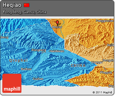 Political Panoramic Map of Heqiao