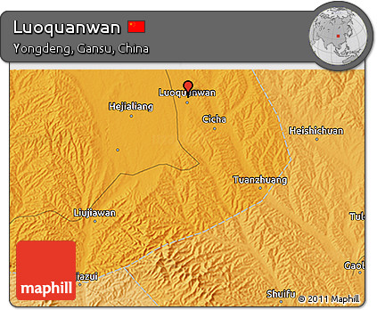 Political 3D Map of Luoquanwan