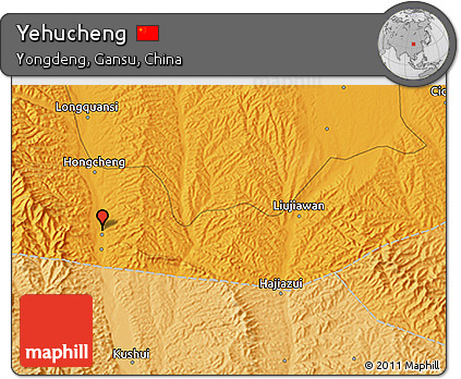 Political 3D Map of Yehucheng