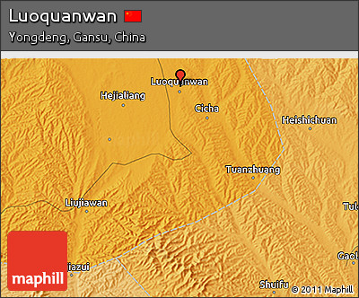 Political 3D Map of Luoquanwan