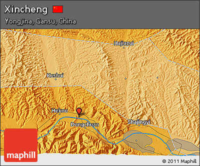 Political 3D Map of Xincheng