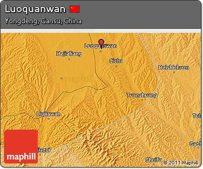 Political 3D Map of Luoquanwan