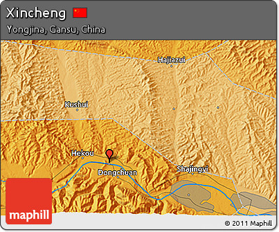 Political 3D Map of Xincheng