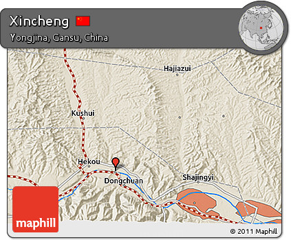 Shaded Relief 3D Map of Xincheng