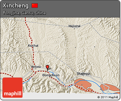 Shaded Relief 3D Map of Xincheng