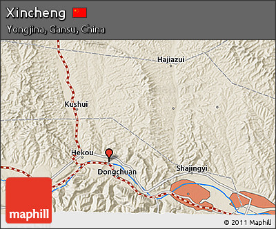 Shaded Relief 3D Map of Xincheng