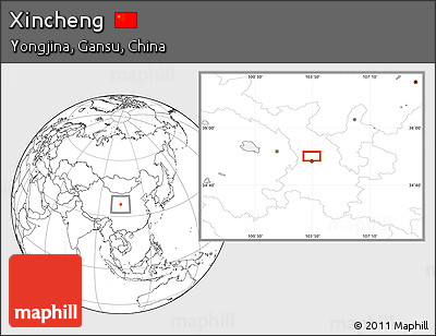 Blank Location Map of Xincheng