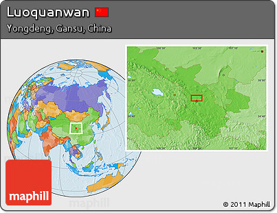 Political Location Map of Luoquanwan