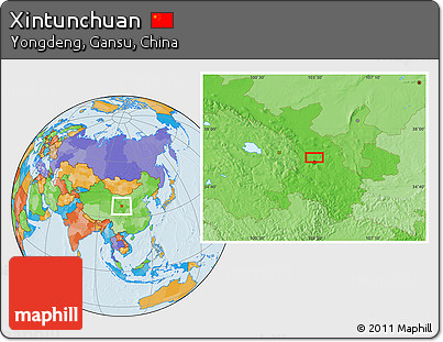 Political Location Map of Xintunchuan