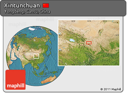 Satellite Location Map of Xintunchuan