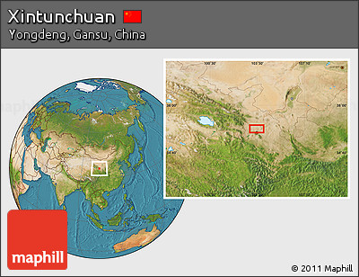 Satellite Location Map of Xintunchuan