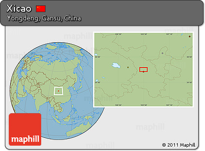 Savanna Style Location Map of Xicao
