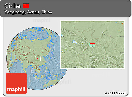 Savanna Style Location Map of Cicha, hill shading