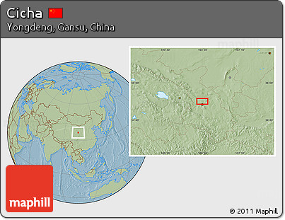 Savanna Style Location Map of Cicha, hill shading