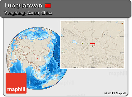 Shaded Relief Location Map of Luoquanwan