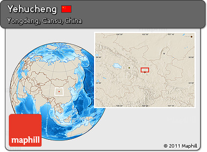 Shaded Relief Location Map of Yehucheng