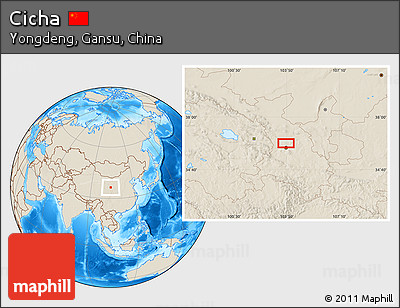 Shaded Relief Location Map of Cicha