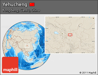 Shaded Relief Location Map of Yehucheng