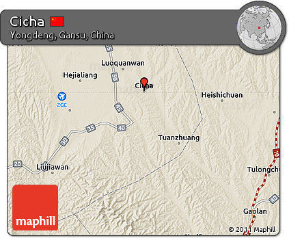 Shaded Relief Map of Cicha