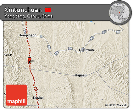Shaded Relief Map of Xintunchuan