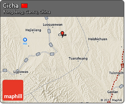 Shaded Relief Map of Cicha