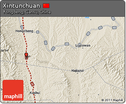 Shaded Relief Map of Xintunchuan