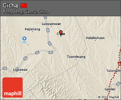 Shaded Relief Map of Cicha