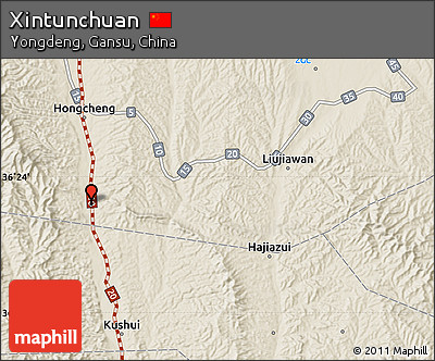 Shaded Relief Map of Xintunchuan