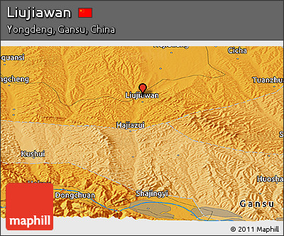 Political Panoramic Map of Liujiawan