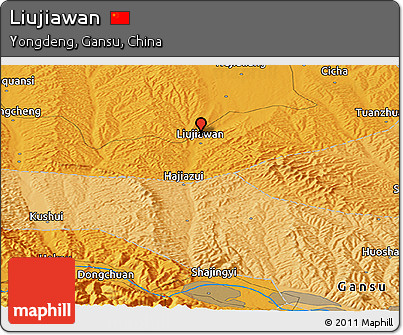 Political Panoramic Map of Liujiawan