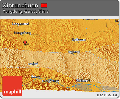 Political Panoramic Map of Xintunchuan