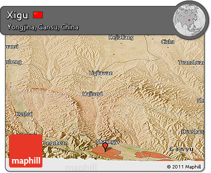 Satellite Panoramic Map of Xigu