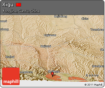 Satellite Panoramic Map of Xigu