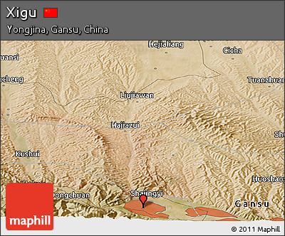 Satellite Panoramic Map of Xigu