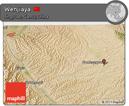Satellite 3D Map of Wenjiaya