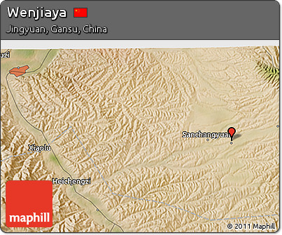 Satellite 3D Map of Wenjiaya
