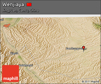 Satellite 3D Map of Wenjiaya