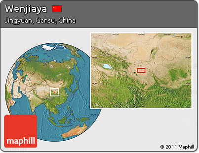 Satellite Location Map of Wenjiaya