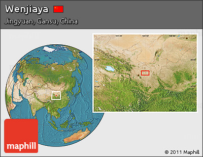 Satellite Location Map of Wenjiaya