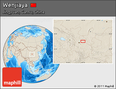 Shaded Relief Location Map of Wenjiaya