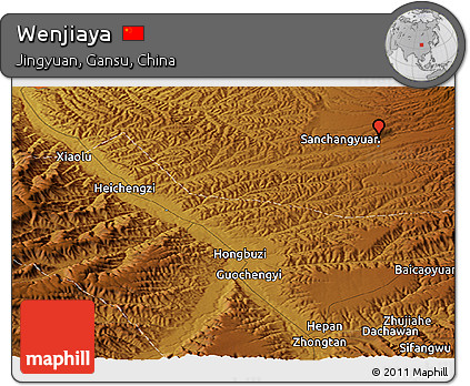Physical Panoramic Map of Wenjiaya