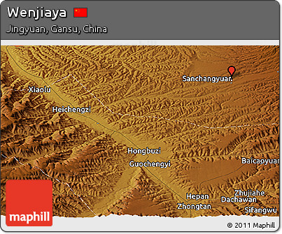 Physical Panoramic Map of Wenjiaya