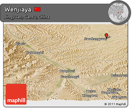 Satellite Panoramic Map of Wenjiaya