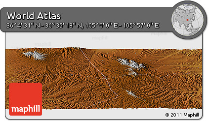 Physical Panoramic Map of the Area around 36° 19' 55" N, 105° 28' 29" E