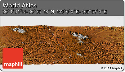 Physical Panoramic Map of the Area around 36° 19' 55" N, 105° 28' 29" E