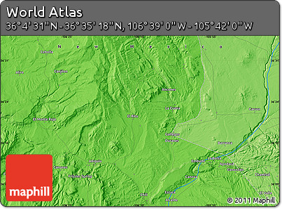 Political Map of the Area around 36° 19' 55" N, 106° 10' 30" W