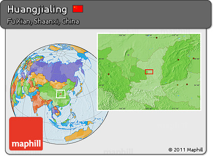 Political Location Map of Huangjialing