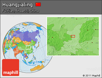Political Location Map of Huangjialing